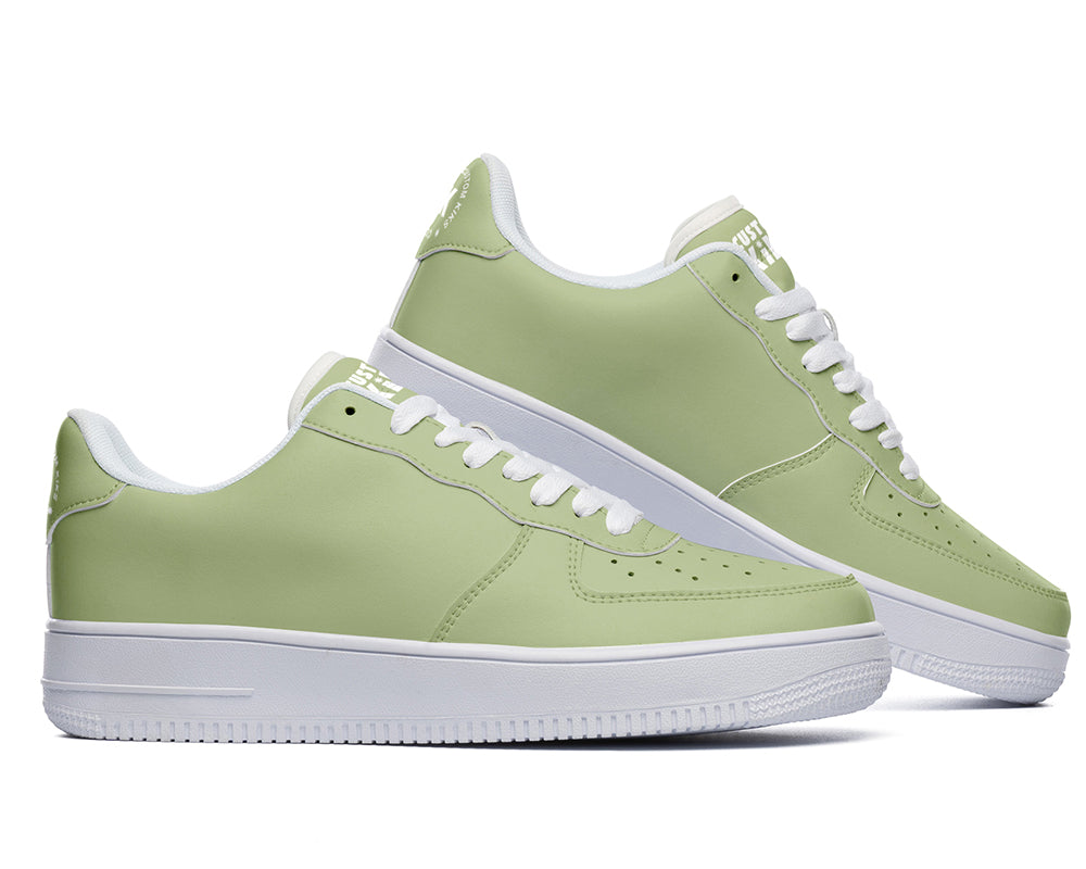 Sage Green Sneakers: Solid Sage Green Court Sneakers