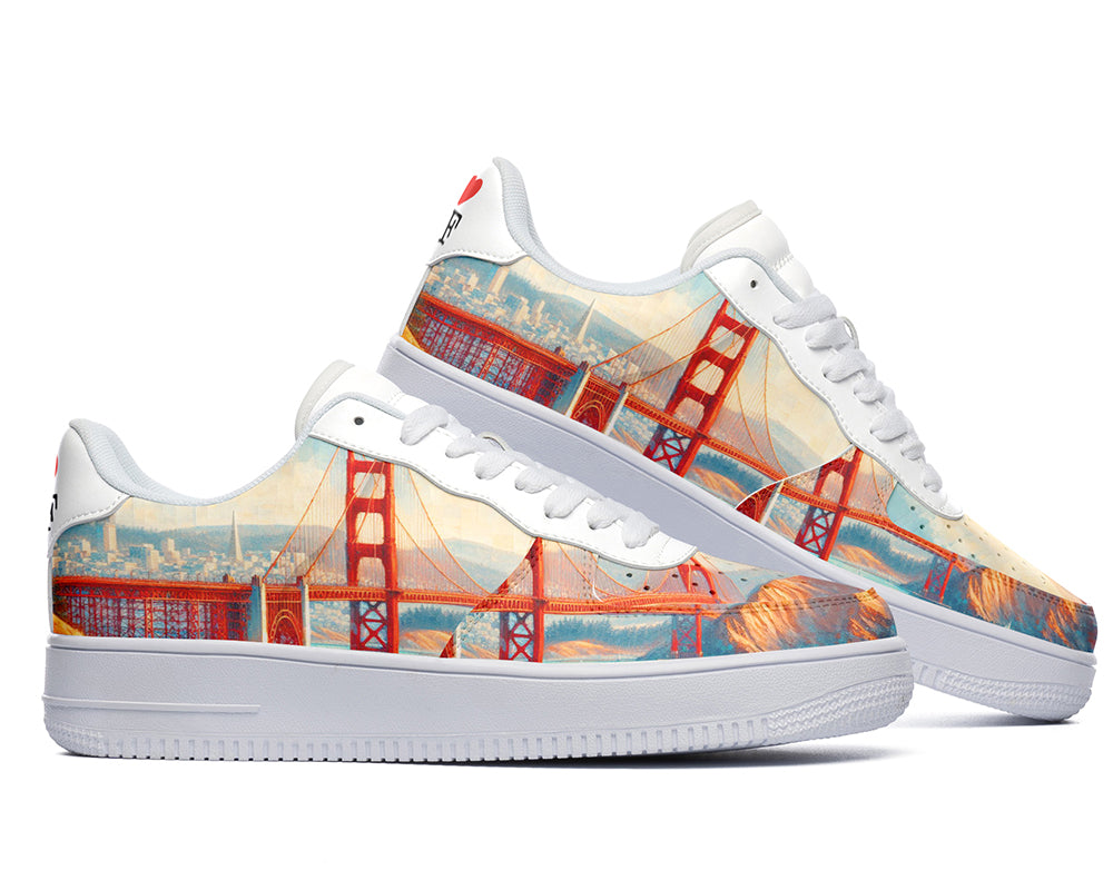 San Francisco Sneakers: San Francisco City Illustration Court Sneakers