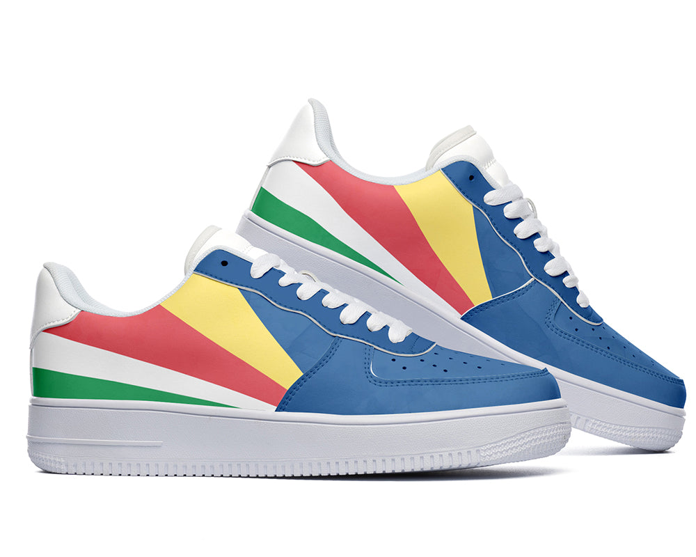 Seychelles Flag Sneakers: Seychelles Flag Pattern Court Sneakers