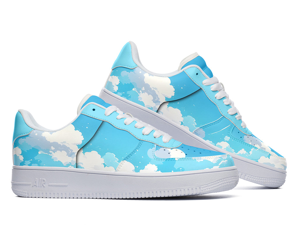 Sky Sneakers: Sky Cloud Illustration Court Sneakers