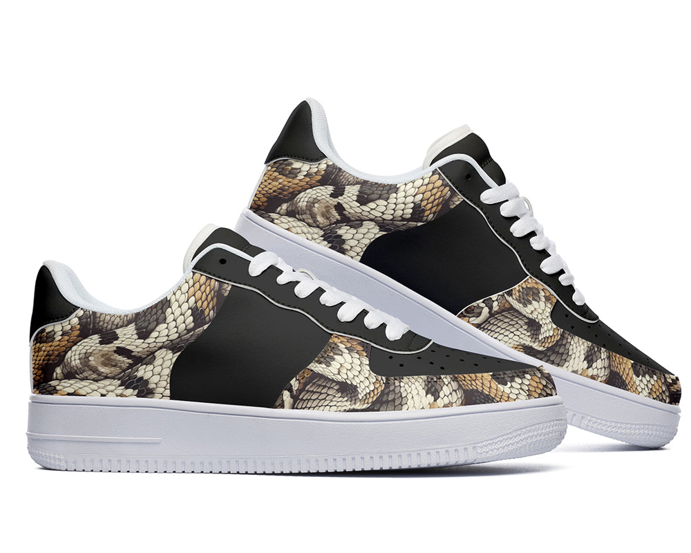 Snake Sneakers: Snake Skin Pattern Court Sneakers
