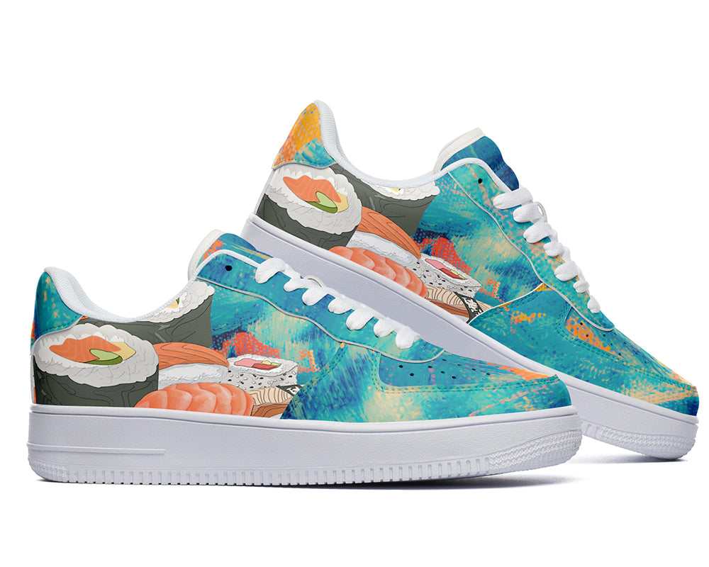Sushi Sneakers: Sushi Pattern Court Sneakers
