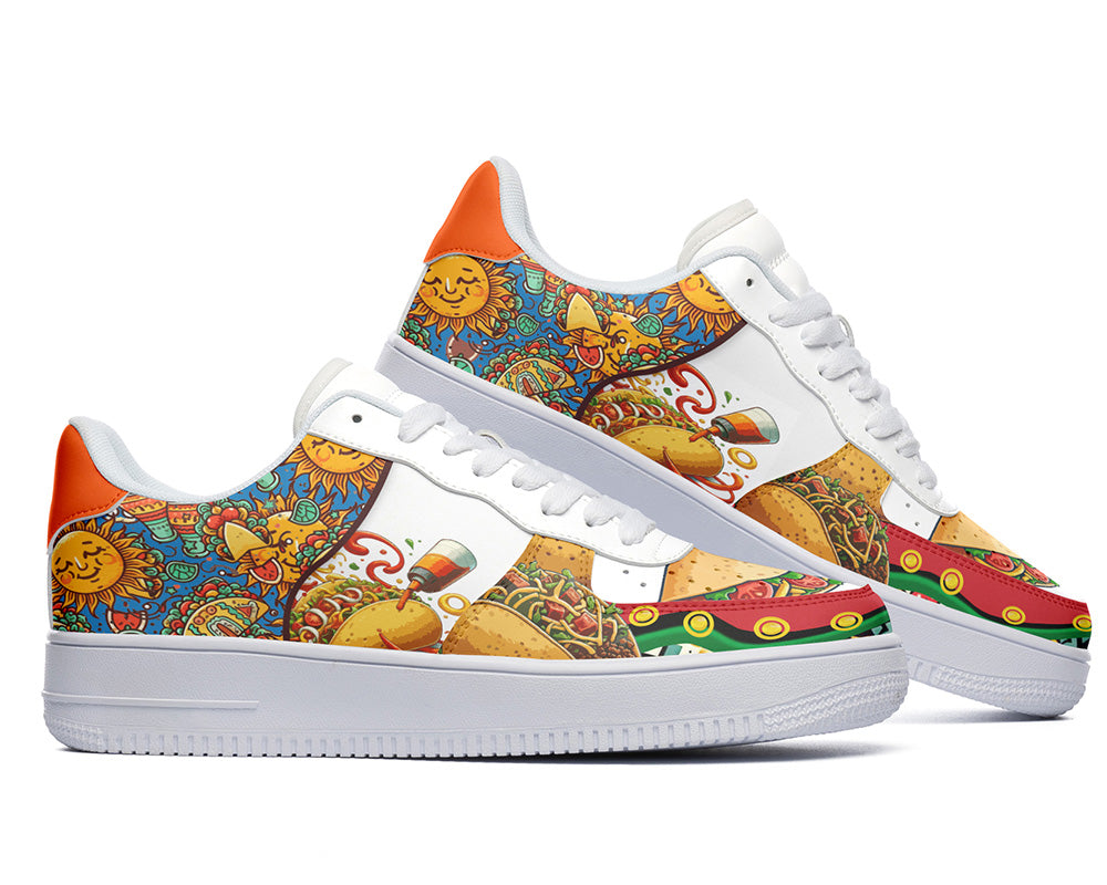 Taco Sneakers: Taco Pattern Court Sneakers