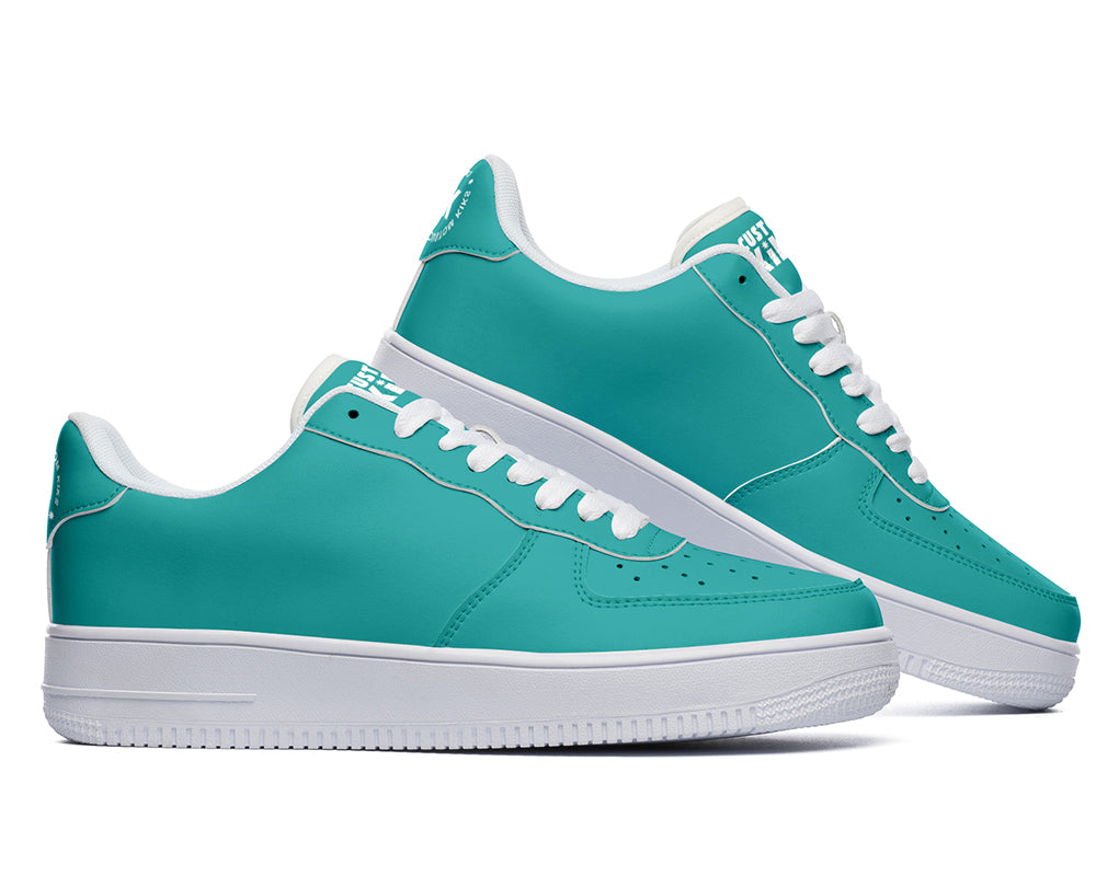 Teal Sneakers: Solid Teal Color Court Sneakers