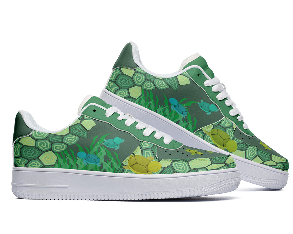 Turtle Sneakers: Turtle Pattern Court Sneakers