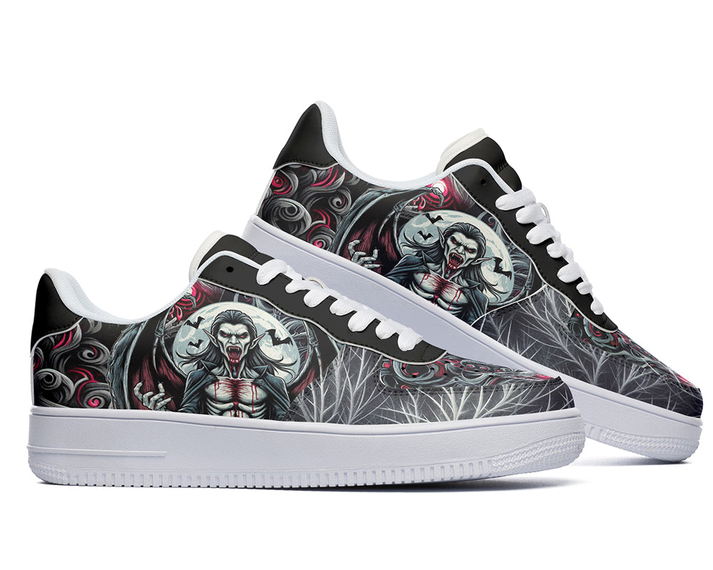 Vampire Sneakers: Vampire Illustration Court Sneakers