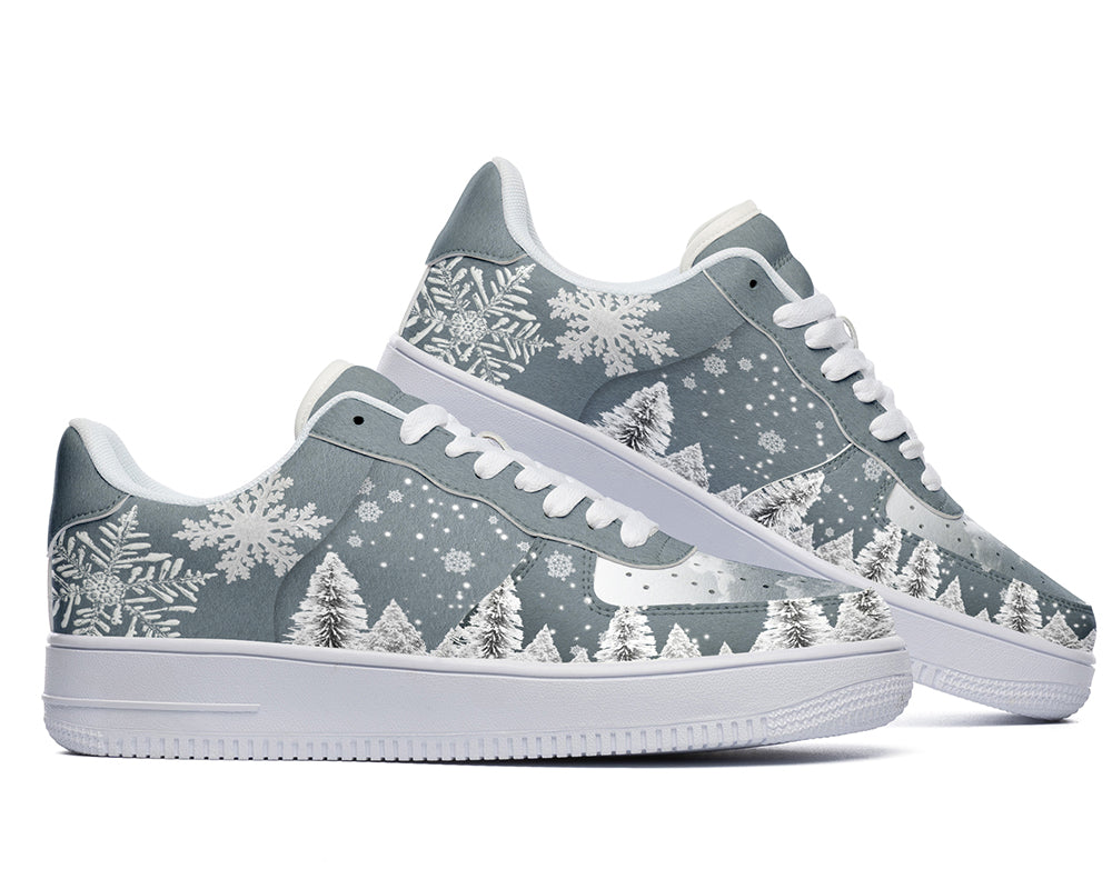 Winter Sneakers: Winter Forest Illustration Court Sneakers