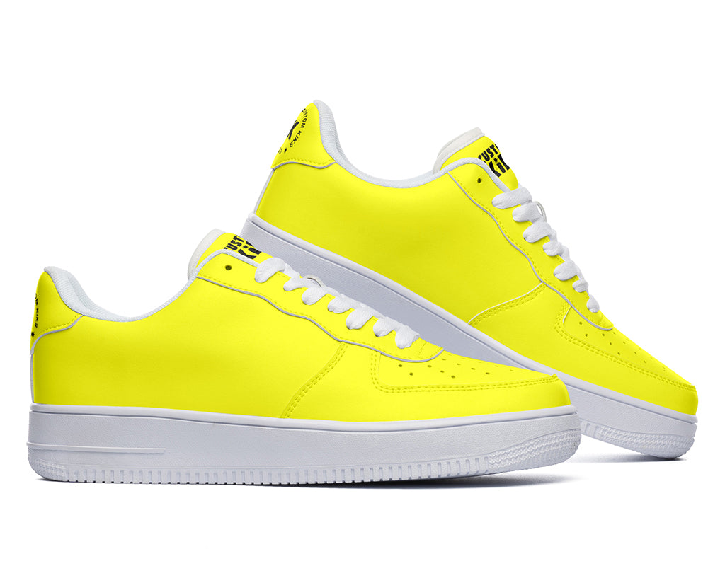 Yellow Sneakers: Solid Yellow Court Sneakers