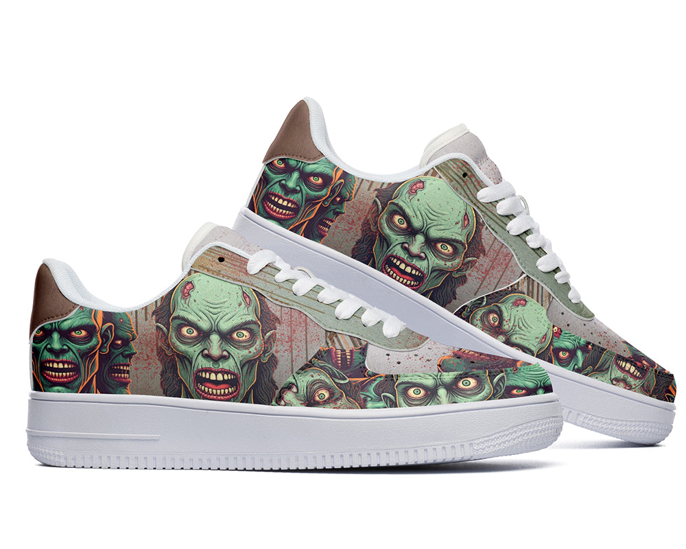 Zombie Sneakers: Undead Zombie Pattern Court Sneakers