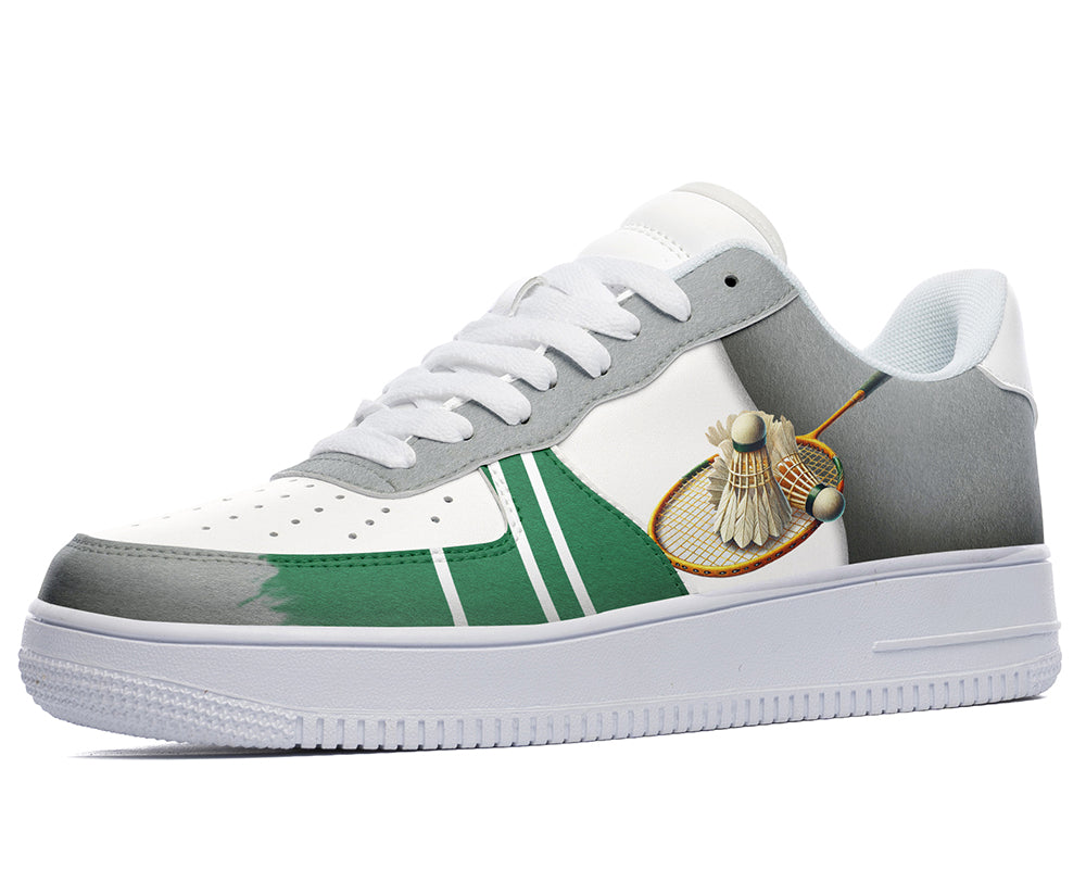 Badminton Sneakers: Badminton Racket Illustration Court Sneakers