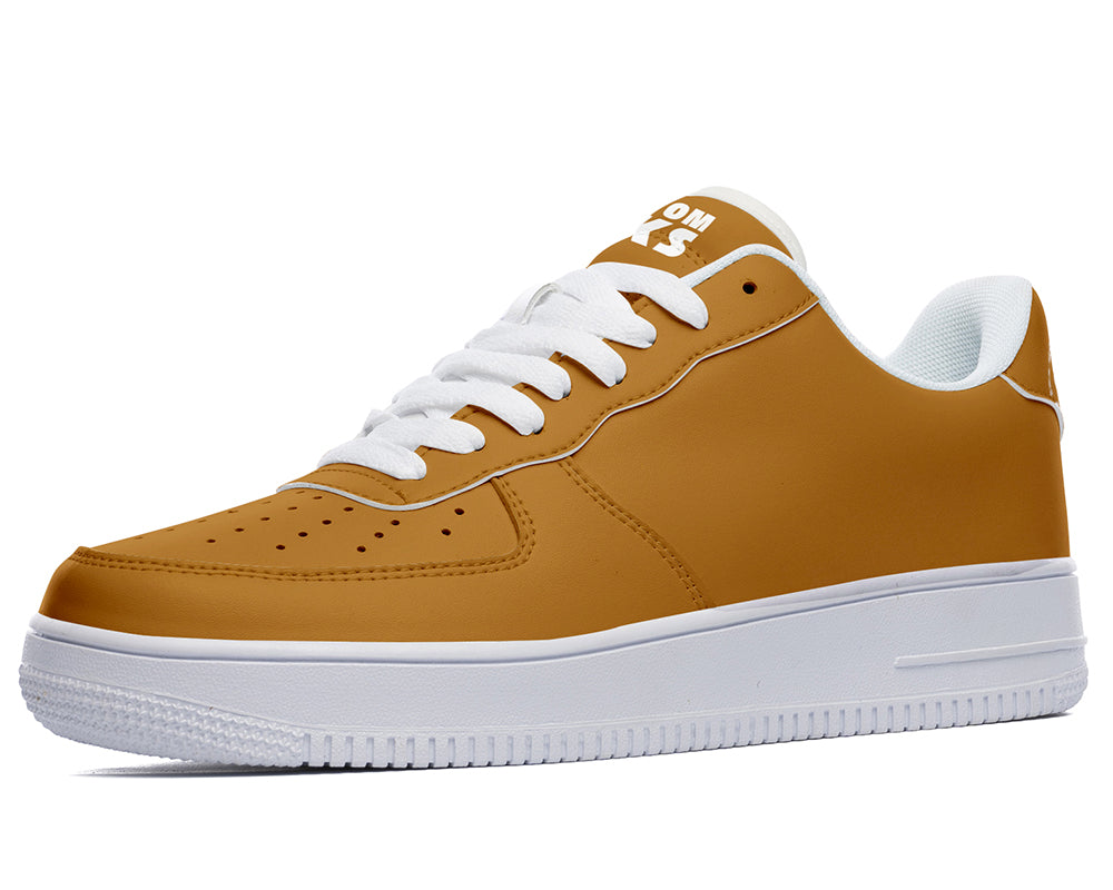 Camel Sneakers: Solid Camel Court Sneakers