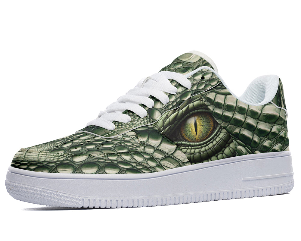 Crocodile Sneakers: Crocodile Skin Pattern Court Sneakers
