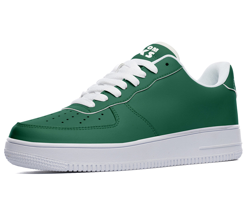 Hunter Green Sneakers: Solid Hunter Green Court Sneakers