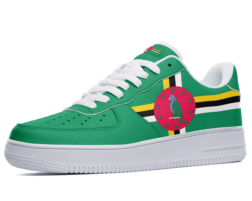 Dominica Flag Sneakers: Dominica Flag Pattern Court Sneakers