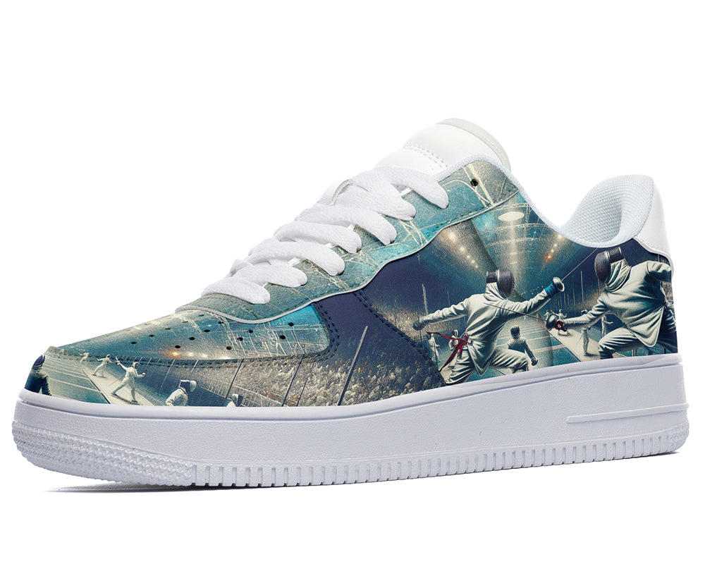 Fencing Sneakers: Fencer Illustration Court Sneakers