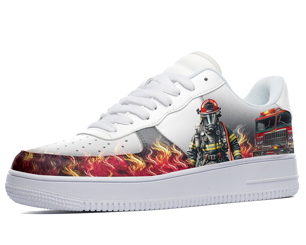 Firefighter Sneakers: Firefighter Illustration Court Sneakers