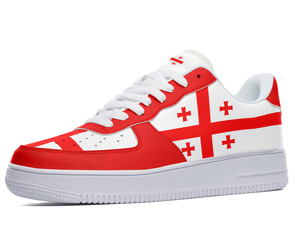 Georgian Flag Sneakers: Georgian Flag Pattern Court Sneakers
