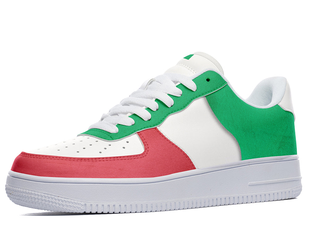 Italian Flag Sneakers: Italian Flag Pattern Court Sneakers
