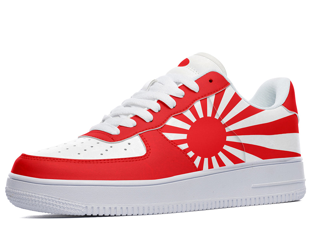Japan Sneakers: Red Sun Rays Court Sneakers