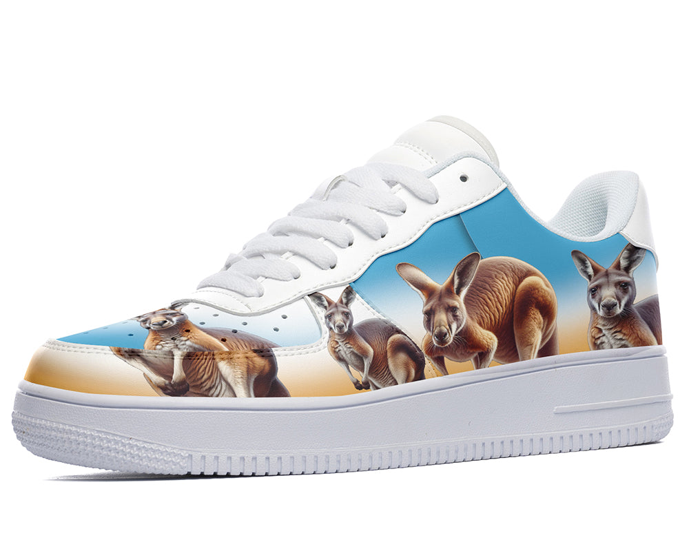 Kangaroo Sneakers: Group of Kangaroo Illustration Court Sneakers