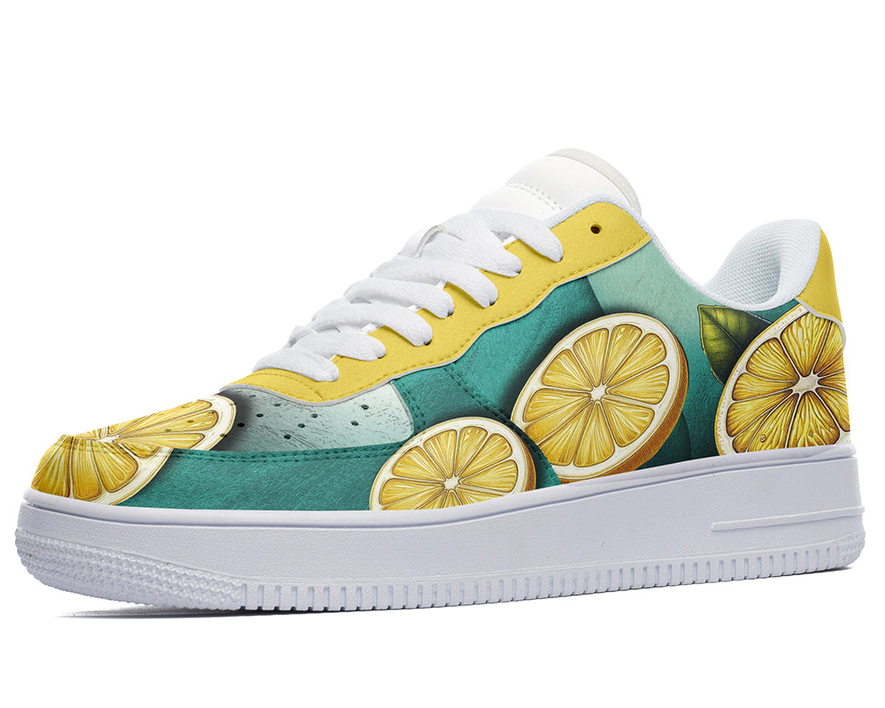 Lemon Sneakers: Lemon Pattern Court Sneakers