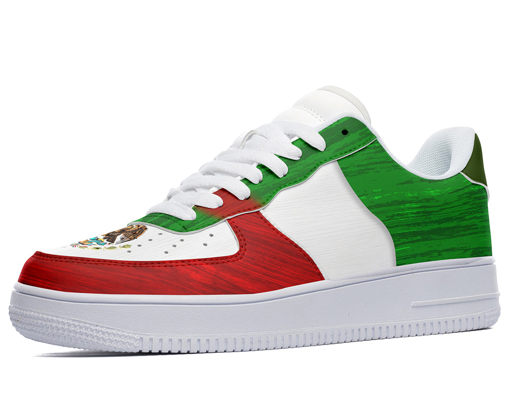 Mexican Flag Sneakers: Mexican Flag Pattern Court Sneakers