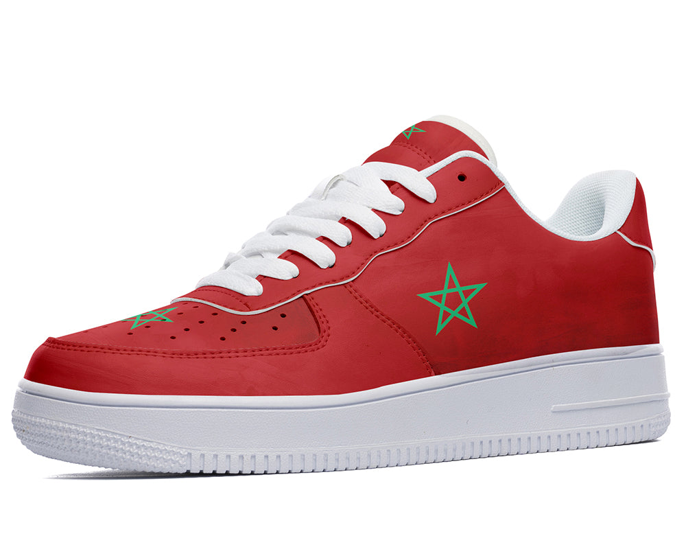 Moroccan Flag Sneakers: Moroccan Flag Pattern Court Sneakers