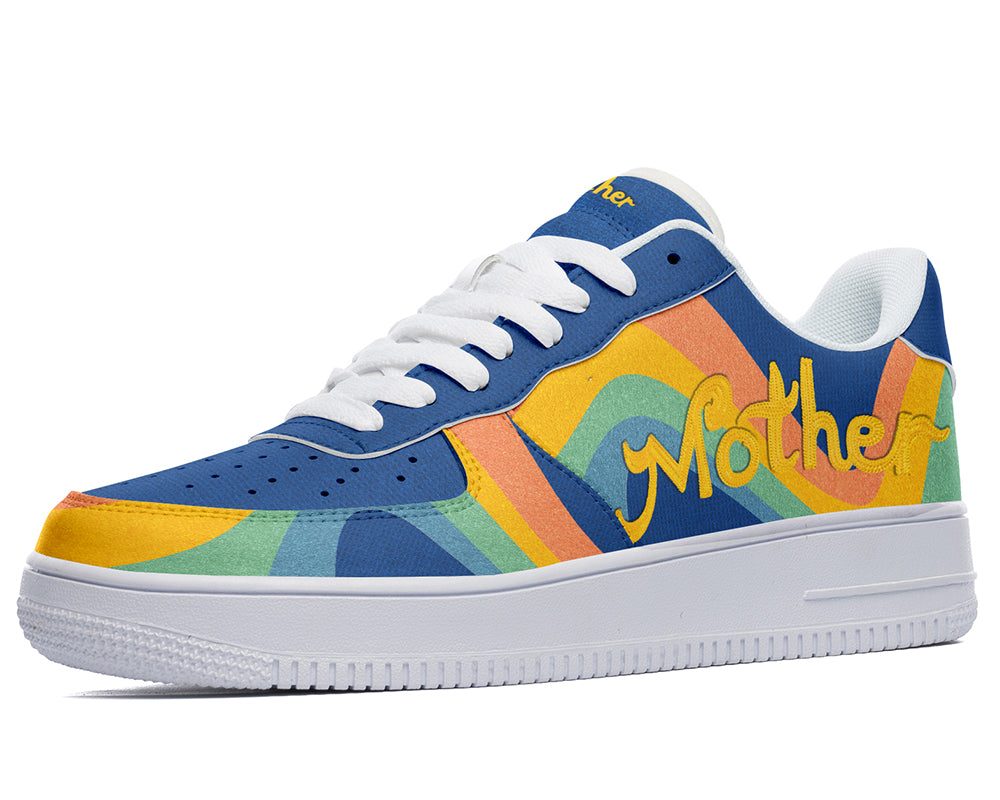 Mother Sneakers: Retro Rainbow Wave Court Sneakers