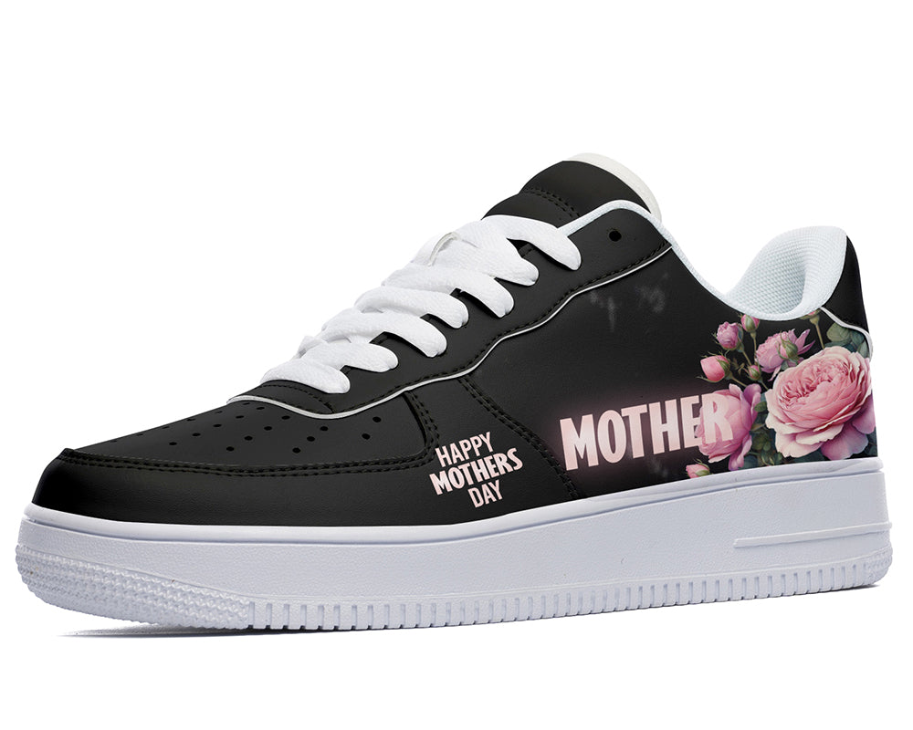 Mother’s Day Sneakers: Black Floral Mother Court Sneakers