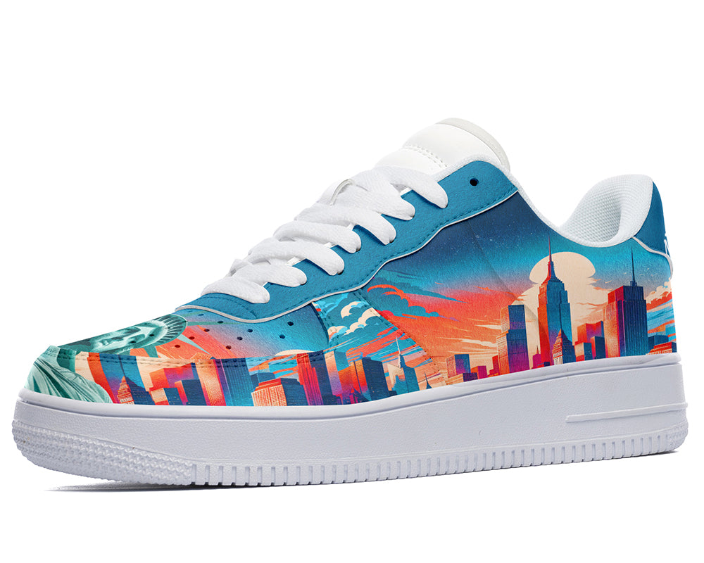 New York Sneakers: New York City Skyline Illustration Court Sneakers