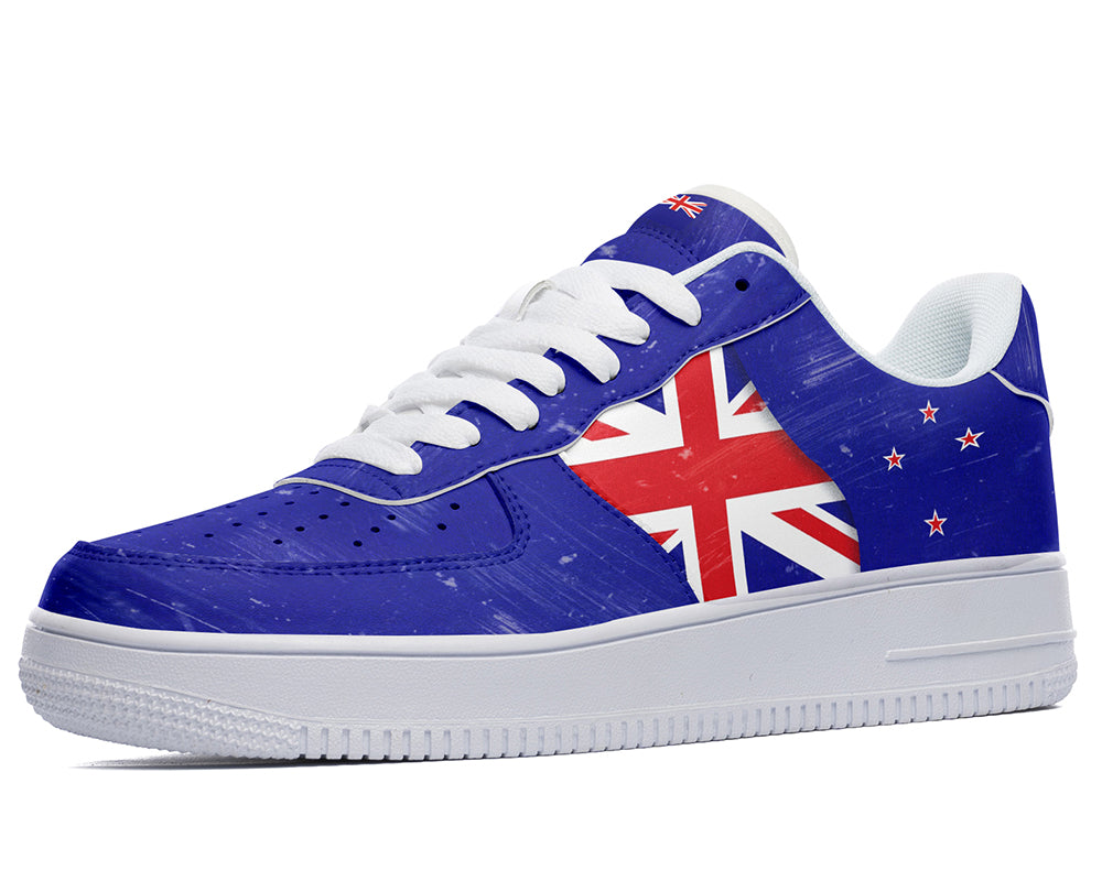 New Zealand Flag Sneakers: New Zealand Flag Pattern Court Sneakers
