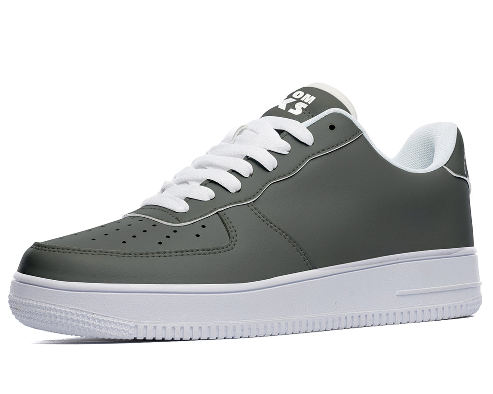 Charcoal Gray Sneakers: Solid Charcoal Gray Court Sneakers