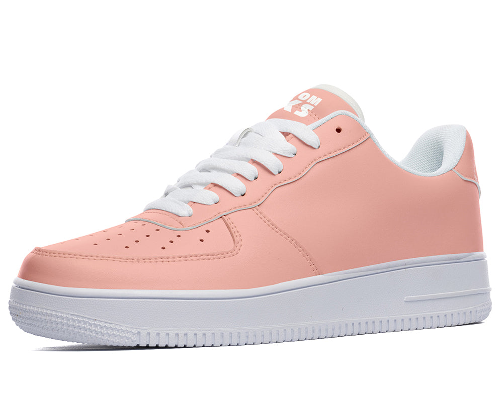 Peach Sneakers: Solid Peach Court Sneakers