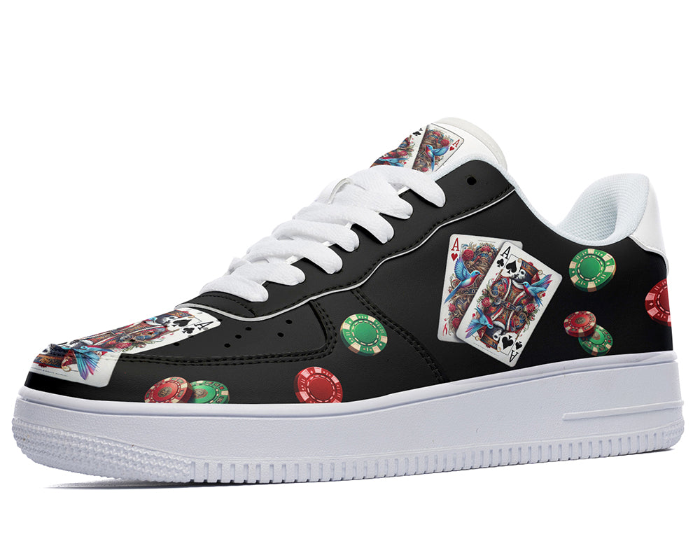 Poker Sneakers: Poker Pattern Court Sneakers