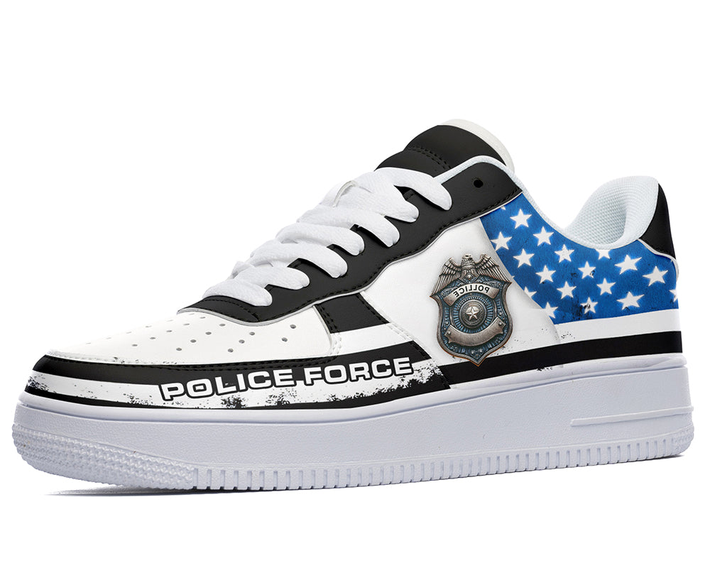 Police Sneakers: Police Badge Graphic Court Sneakers