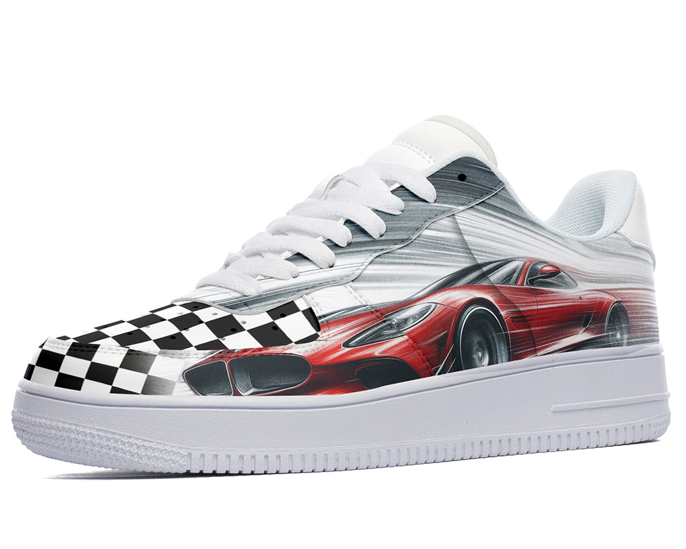 Racing Sneakers: Racing Pattern Court Sneakers