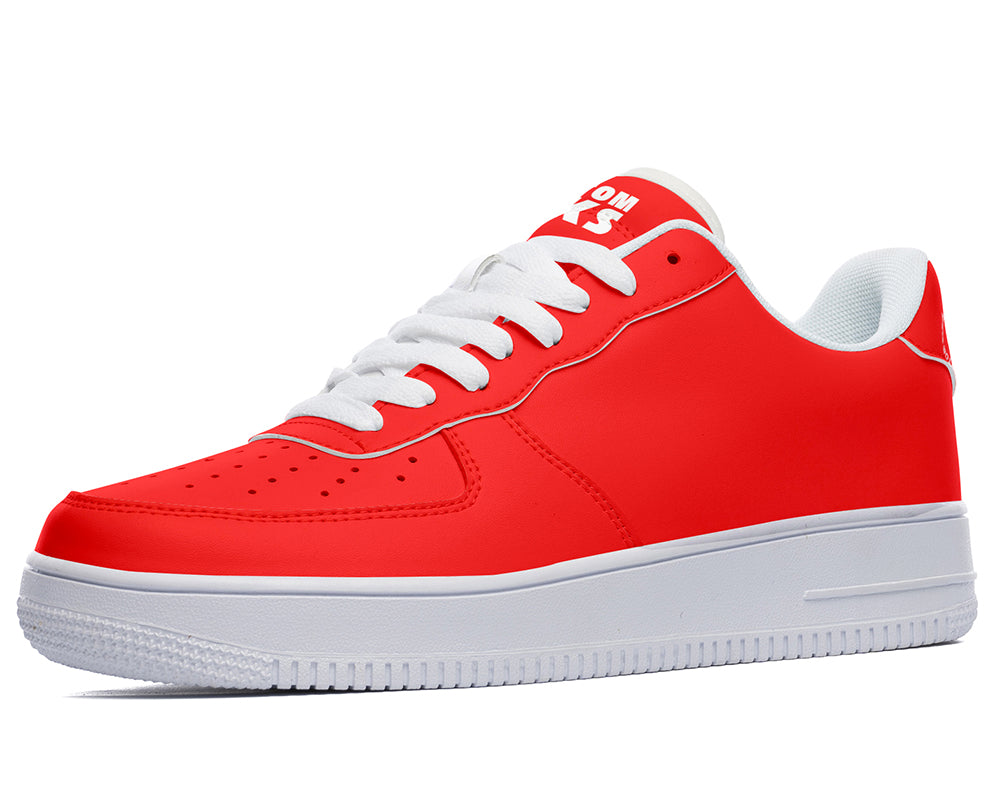 Red Sneakers: Solid Red Court Sneakers