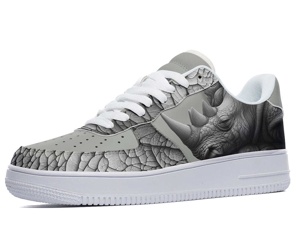 Rhino Sneakers: Rhino Skin Pattern Court Sneakers