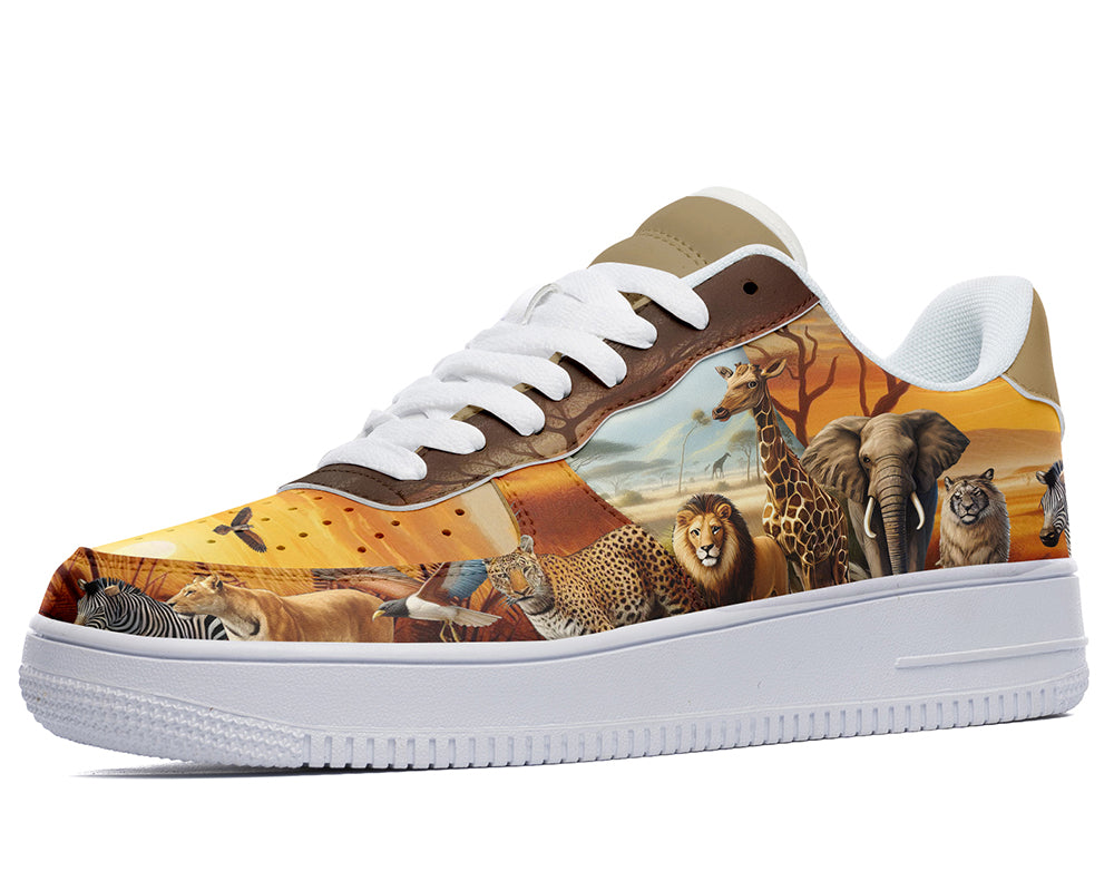 Safari Sneakers: Safari Animals Illustration Court Sneakers