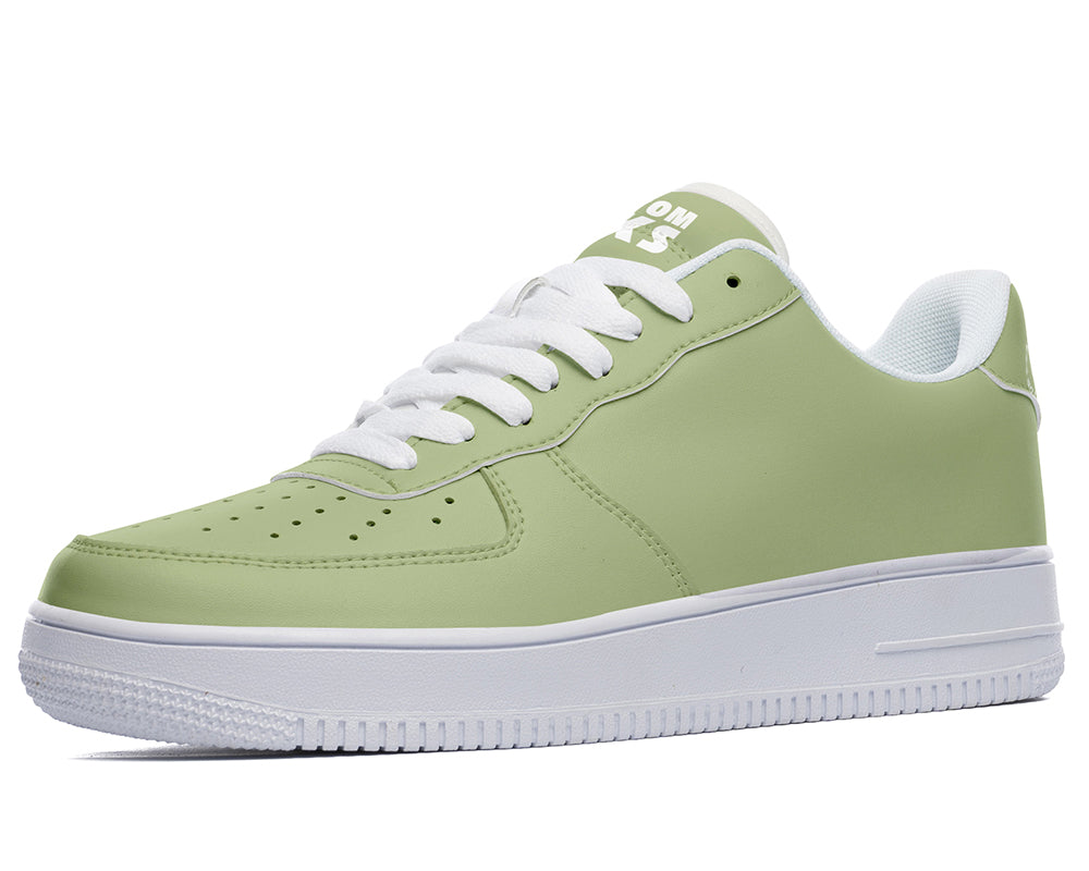 Sage Green Sneakers: Solid Sage Green Court Sneakers
