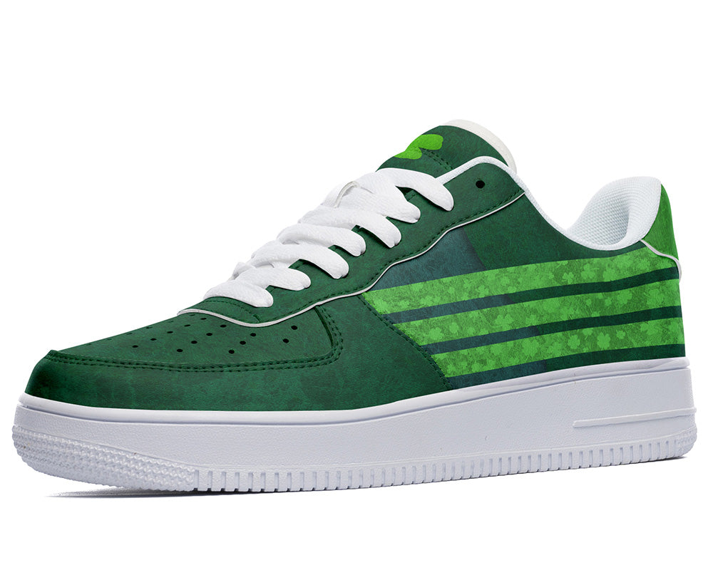 Saint Patrick Sneakers: Shamrock Stripes Court Sneakers