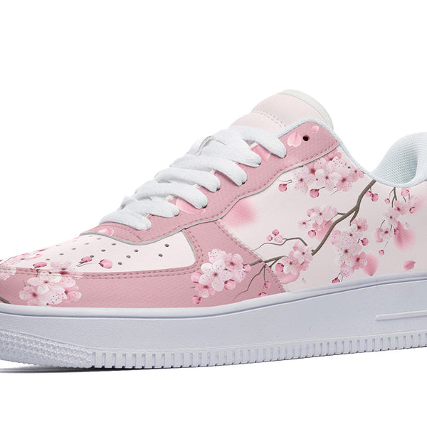Sakura Sneakers: Cherry Blossom Pattern Court Sneakers