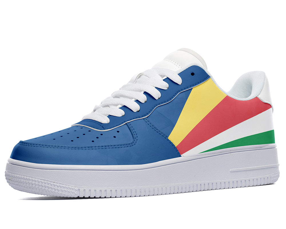 Seychelles Flag Sneakers: Seychelles Flag Pattern Court Sneakers
