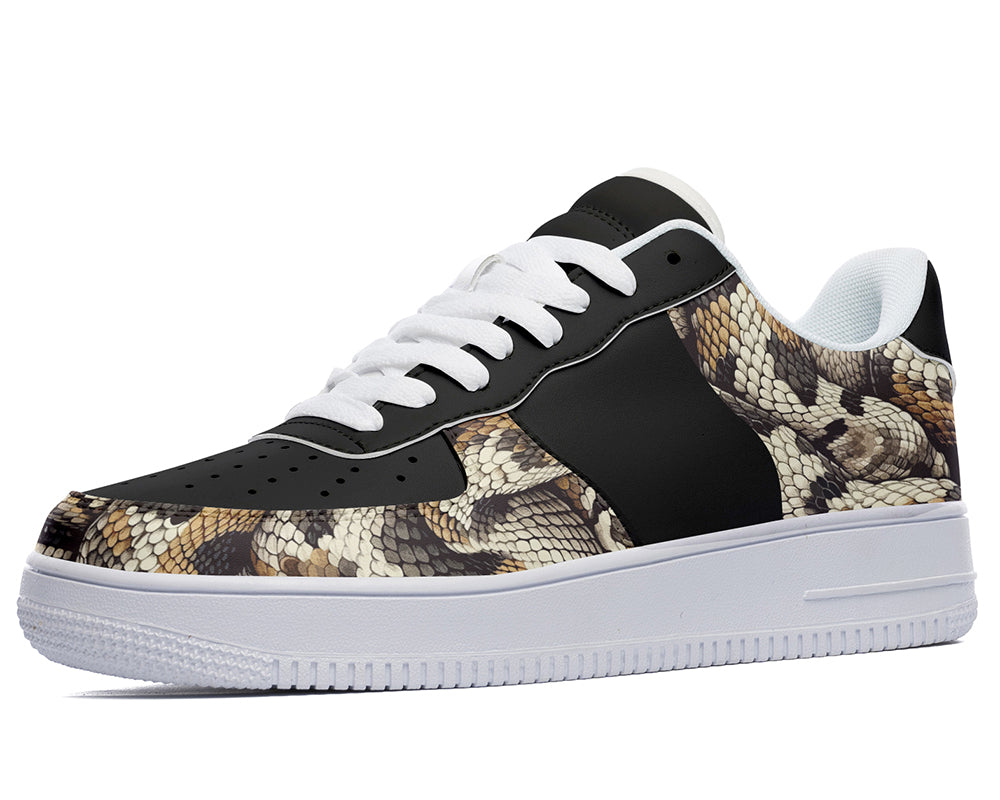 Snake Sneakers: Snake Skin Pattern Court Sneakers