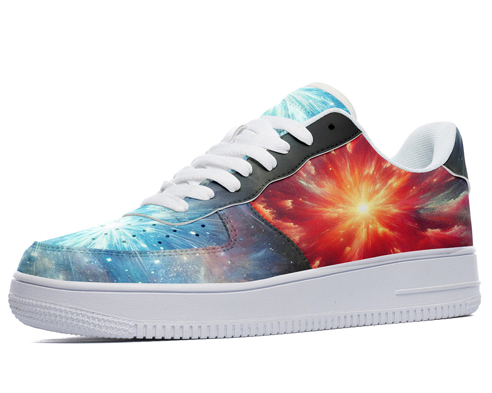 Galaxy Sneakers: Supernova Pattern Court Sneakers