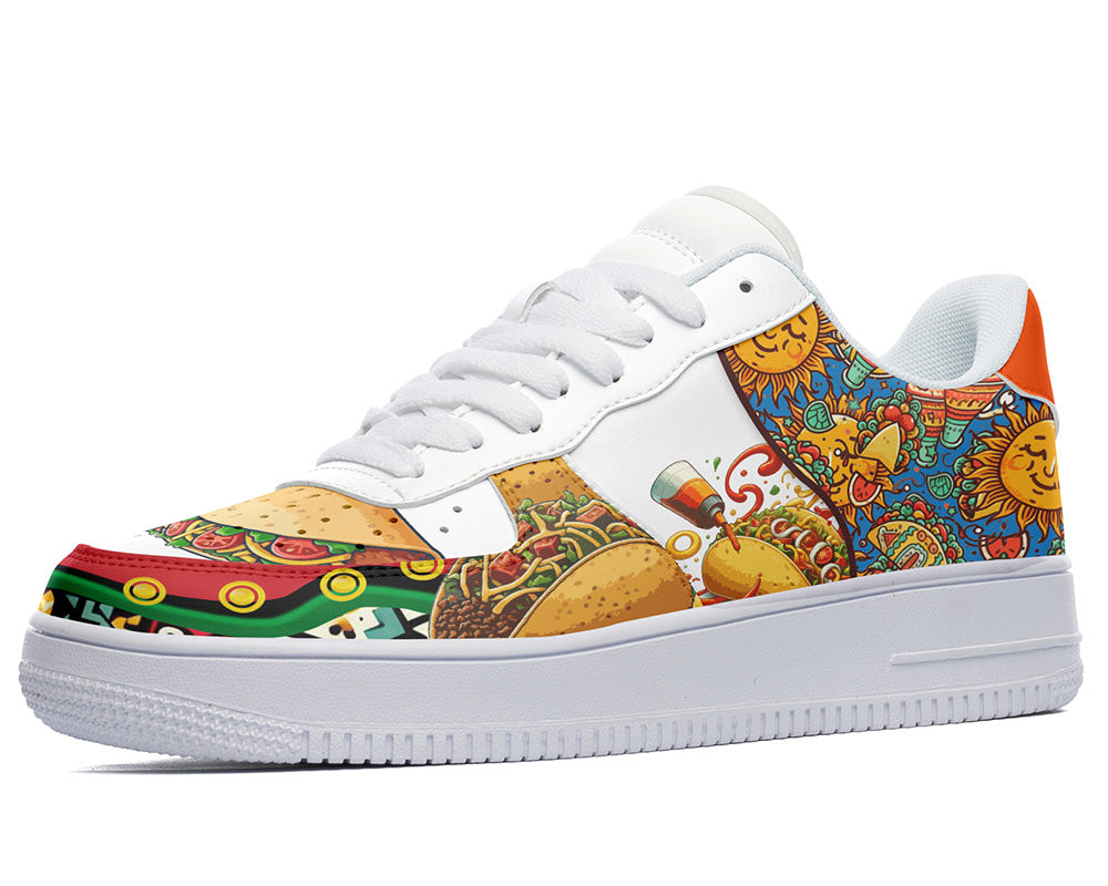 Taco Sneakers: Taco Pattern Court Sneakers