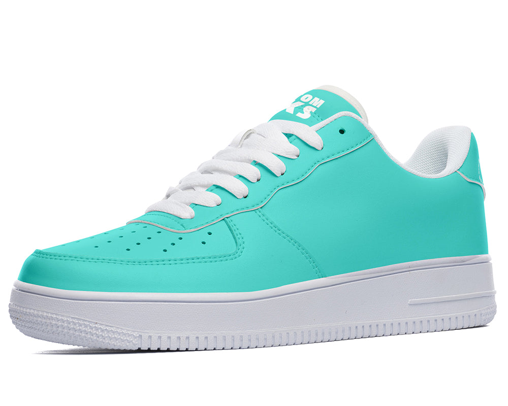 Turquoise Sneakers: Solid Turquoise Court Sneakers