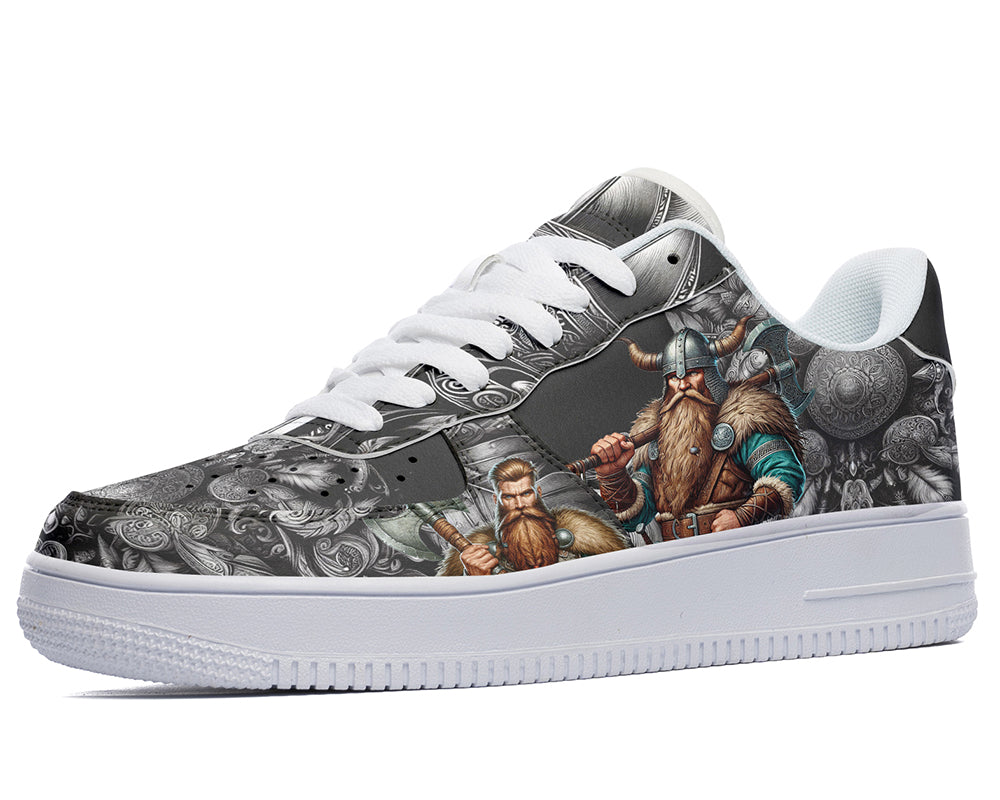 Viking Sneakers: Viking Illustration Court Sneakers