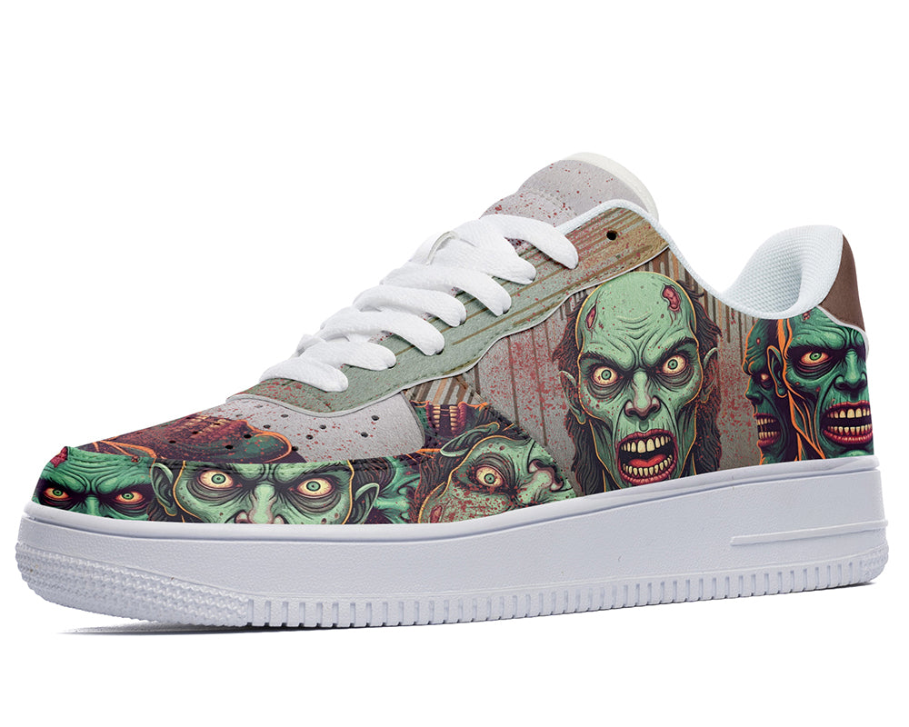 Zombie Sneakers: Undead Zombie Pattern Court Sneakers