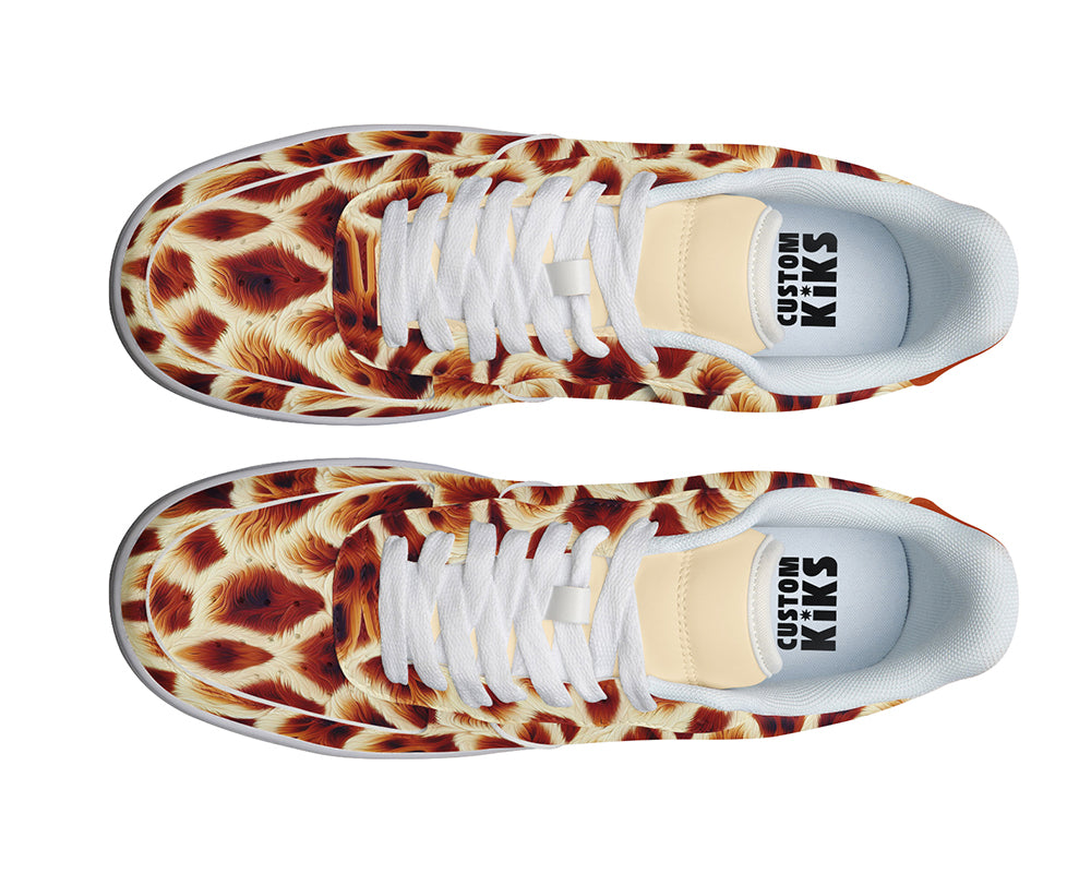 Giraffe Print Sneakers: Safari Animal Pattern Court Sneakers
